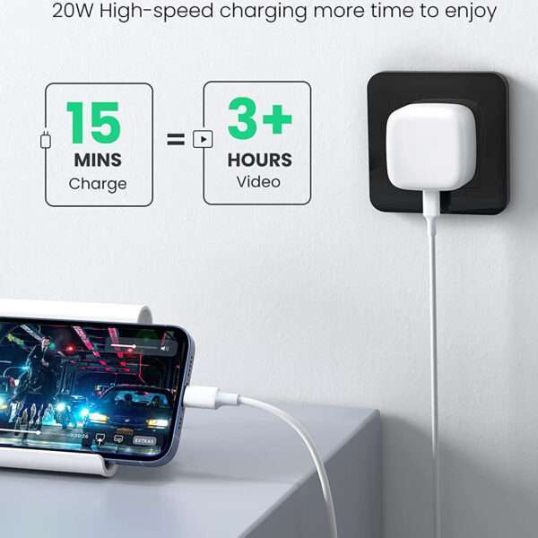Speedy USB-C Adapter with 20W Max Power Delivery for Seamless Charging Compatibility with iPhone 13 Series, iPad Pro, Pixel 5, Samsung S8 & Above - Image 4